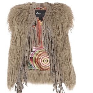 Goosecraft real leather, studded vest Ibiza style. Size L more as 8.